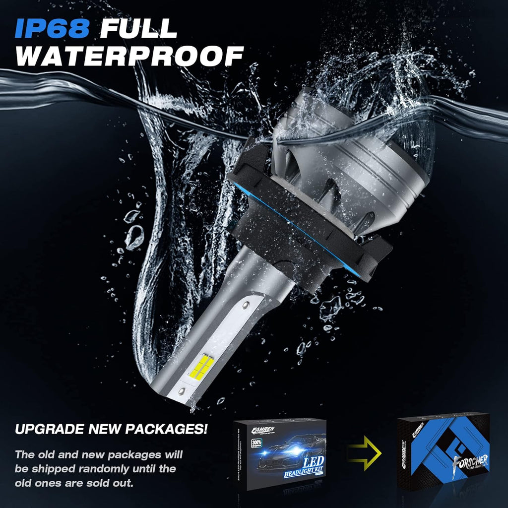 9008/H13 LED Headlight Bulbs, 70W 14000LM 6500K Cool White, Pack of 2 V388