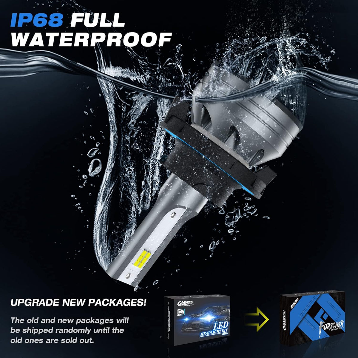 9008/H13 LED Headlight Bulbs, 70W 14000LM 6500K Cool White, Pack of 2 V388