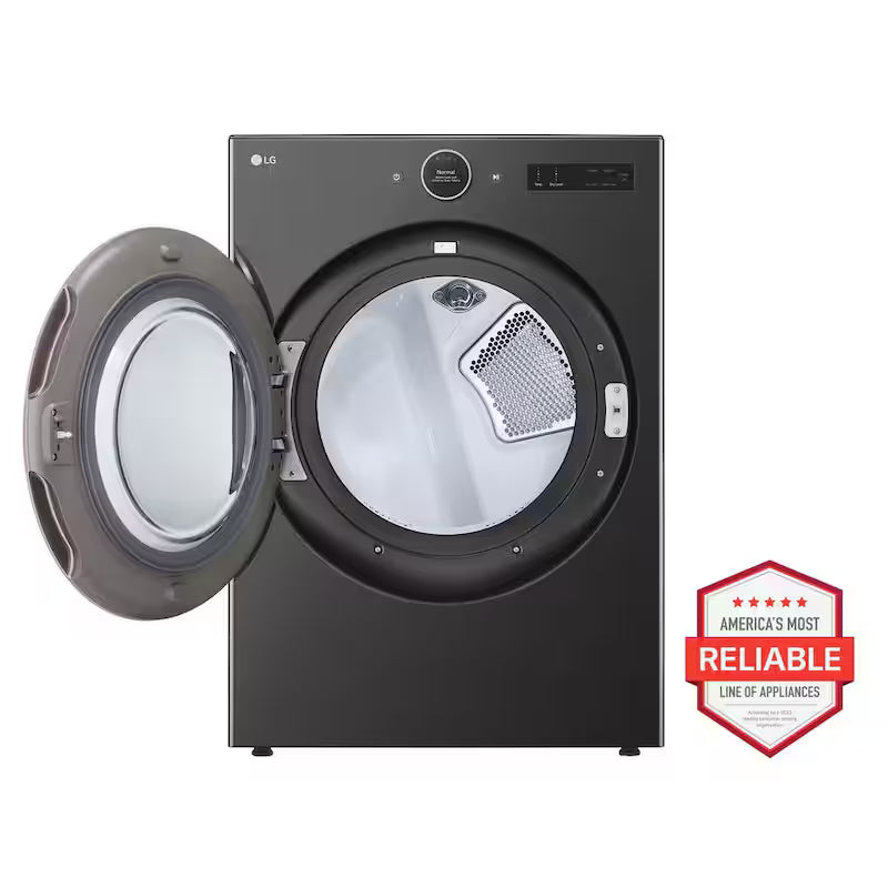 Black Steel Electric Dryer with TurboSteam G479