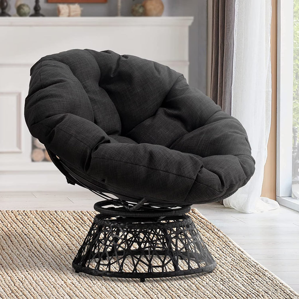 Black Papasan Chair with Steel Frame M8293