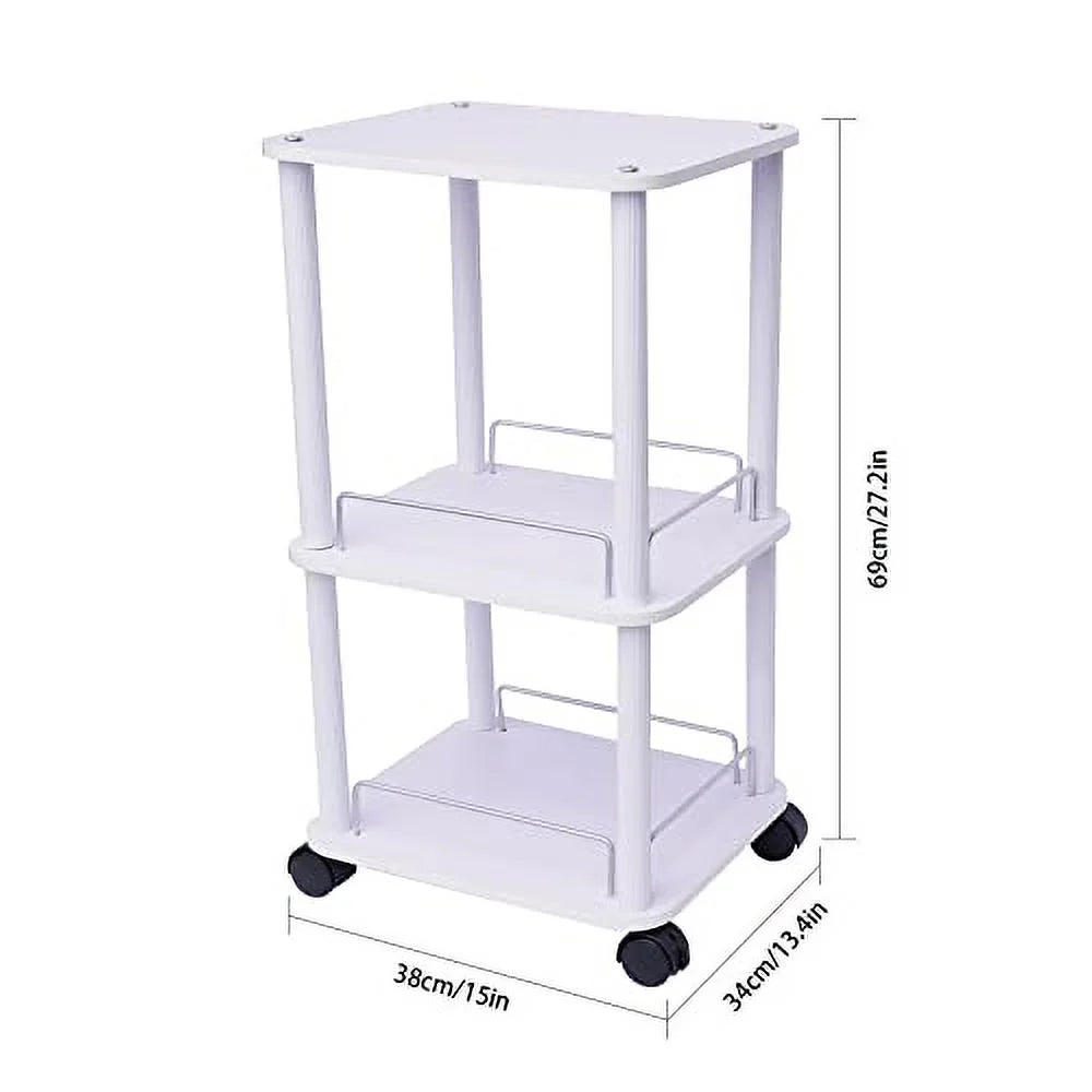 3-Tier Salon Trolley Cart with Rolling Wheels S37388