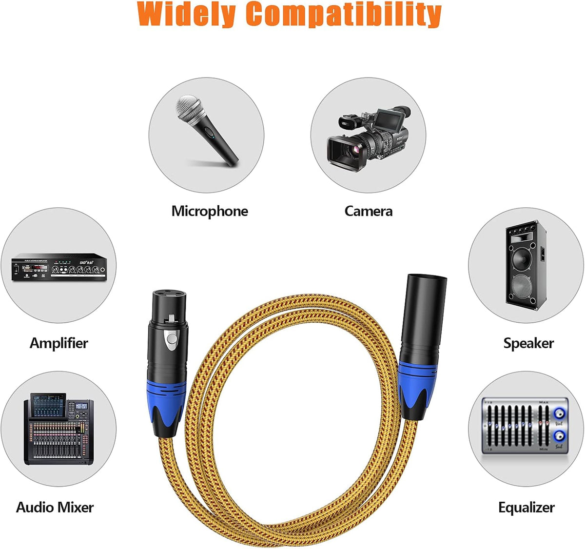10Pack 6ft Nylon Braided XLR Male to Female Microphone Cable F415