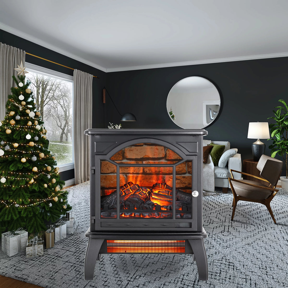 18 Inch 3D Infrared Electric Stove with Remote Control H373