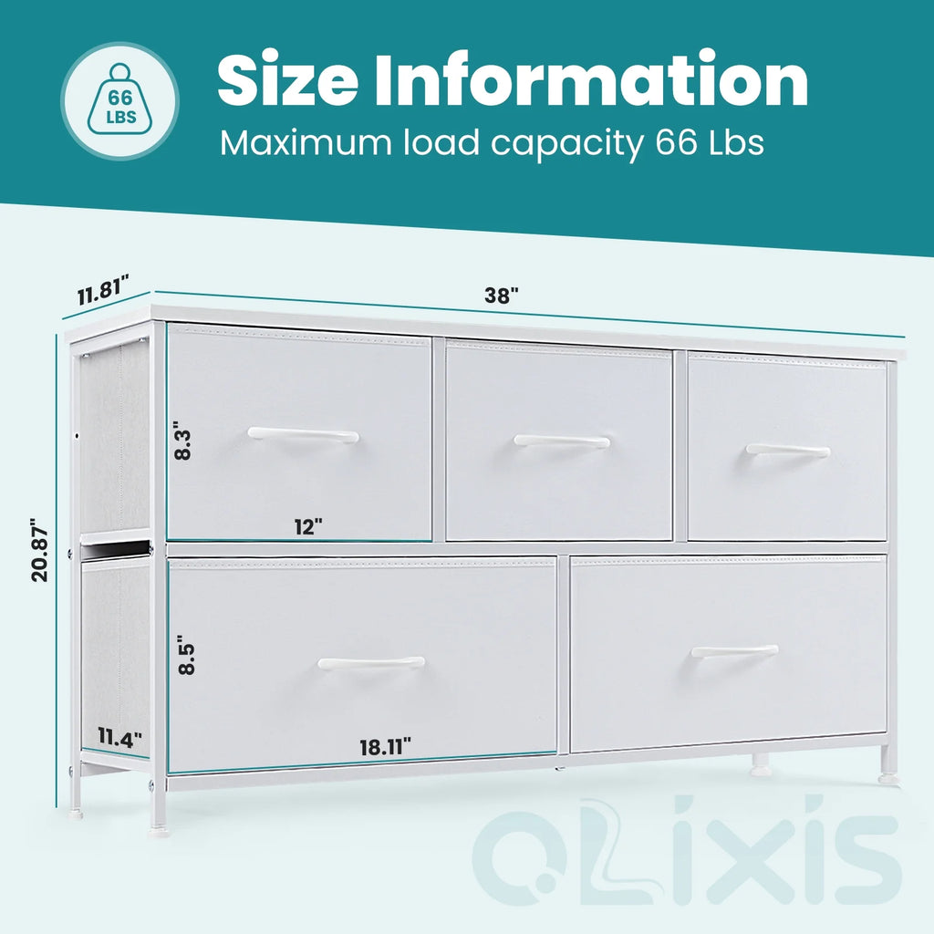 Gray 9 Drawer Fabric Storage Dresser X4619