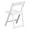 White Resin Folding Chair with Slatted Seat R92480