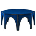 Blue Navy Velvet Ottoman Accent Chair L3647
