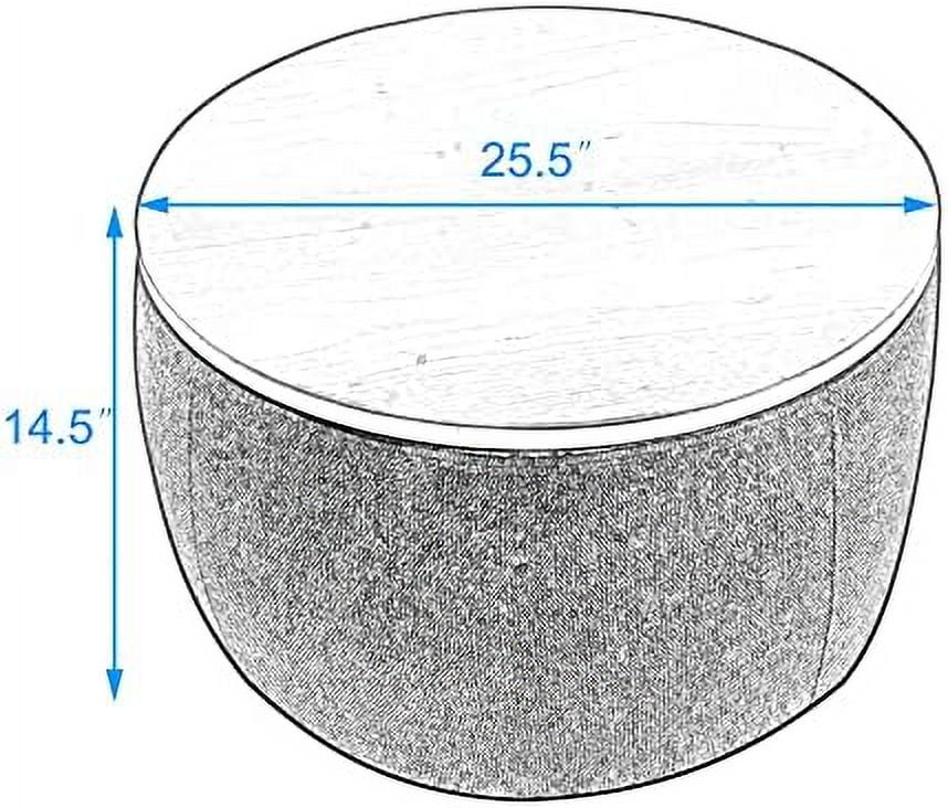 Round Ottoman with Reversible Lid Tray X145453