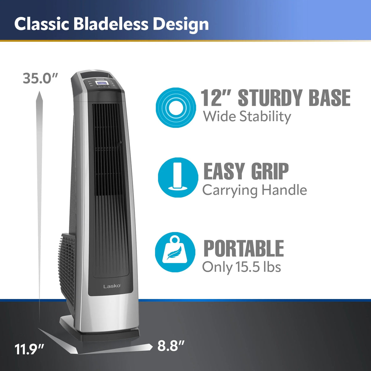 High Velocity Oscillating Tower Fan with Remote Control S607