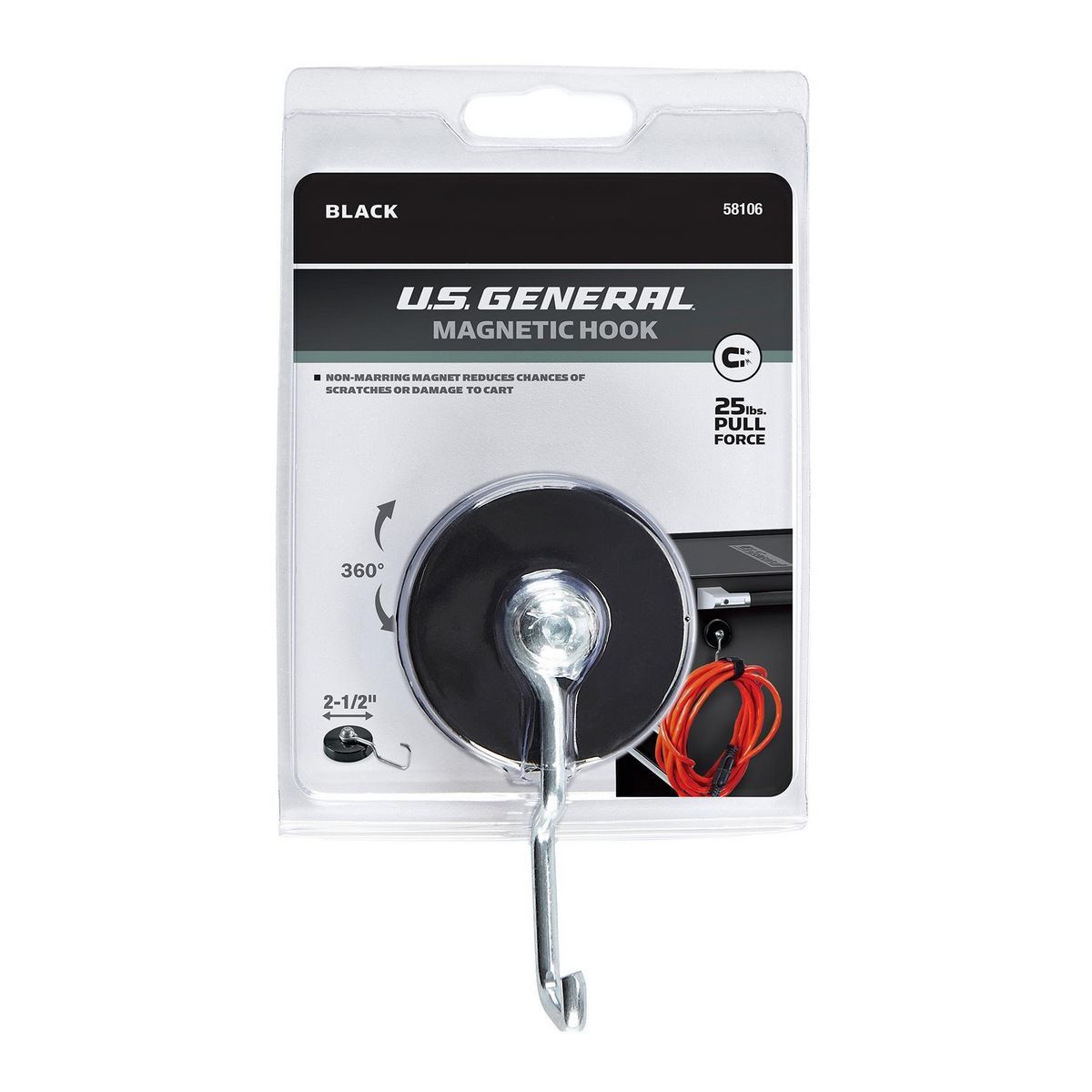 Magnetic Hook, Black D6635
