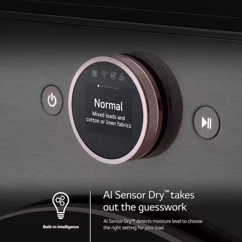 Black Steel Electric Dryer with TurboSteam G479