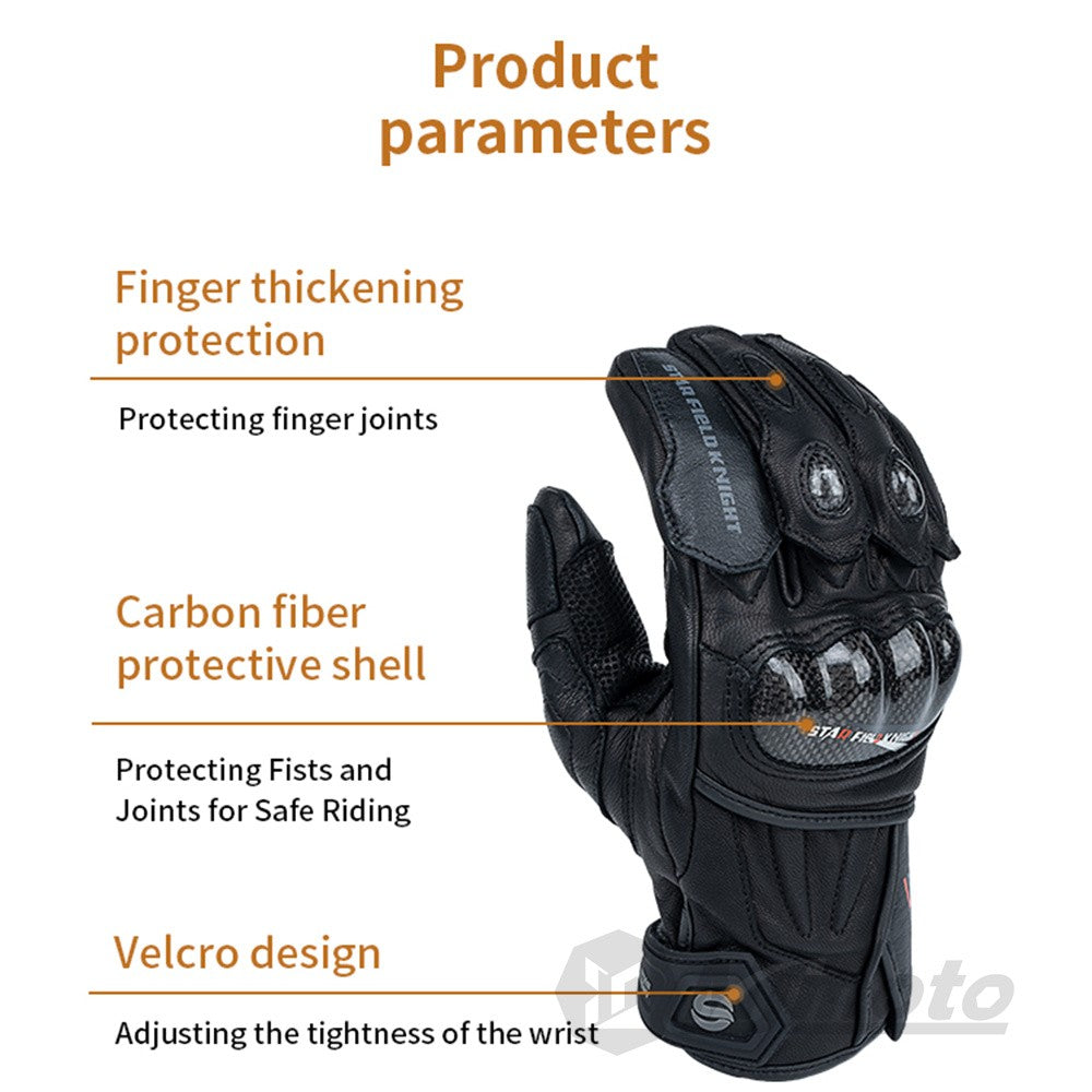 Vintage Leather Touchscreen Motorcycle Gloves Z447