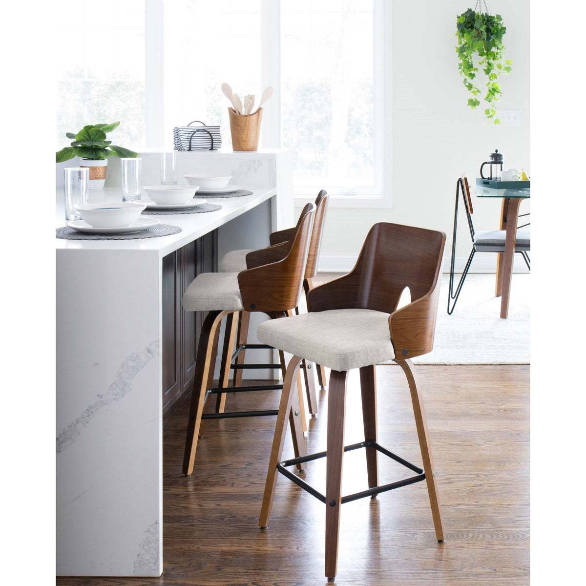 Beige 26-inch Counter Stool Set of 2 E899411