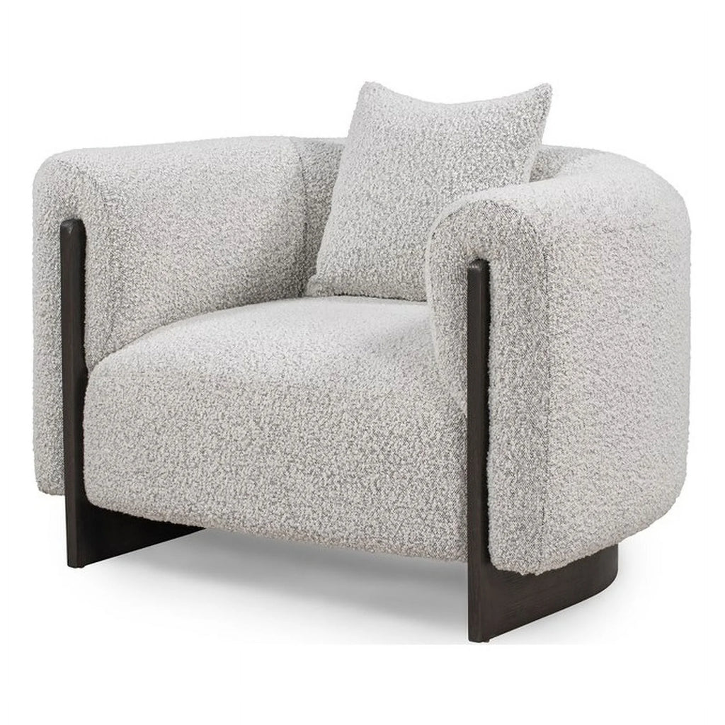 Gray Boucle Fabric Accent Chair N90228