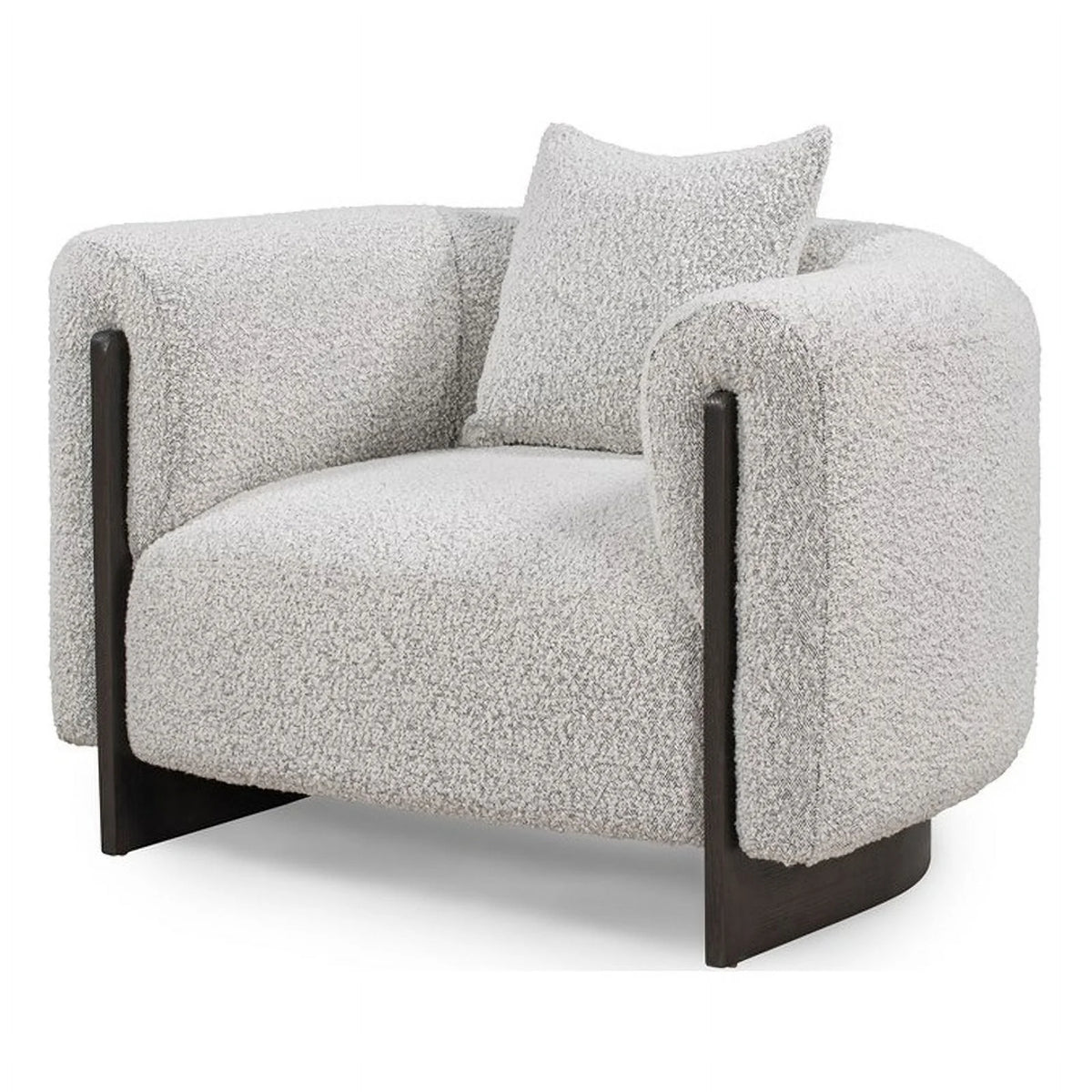 Gray Boucle Fabric Accent Chair N90228
