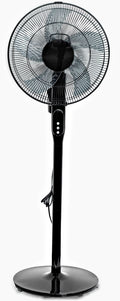 16 12-Speed Adjustable Height Quiet Pedestal Fan with Digital Display & Remote Control, Black K6541