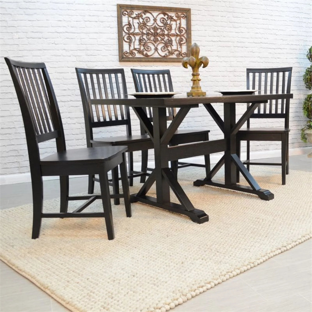 30 x 48 Trestle Table Antique Black S493