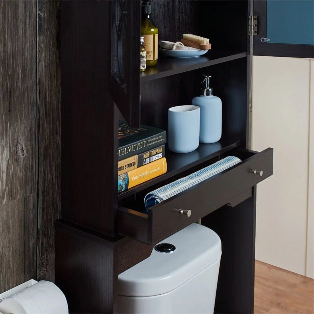 Cappuccino Wood Bathroom Space Saving Cabinet S964