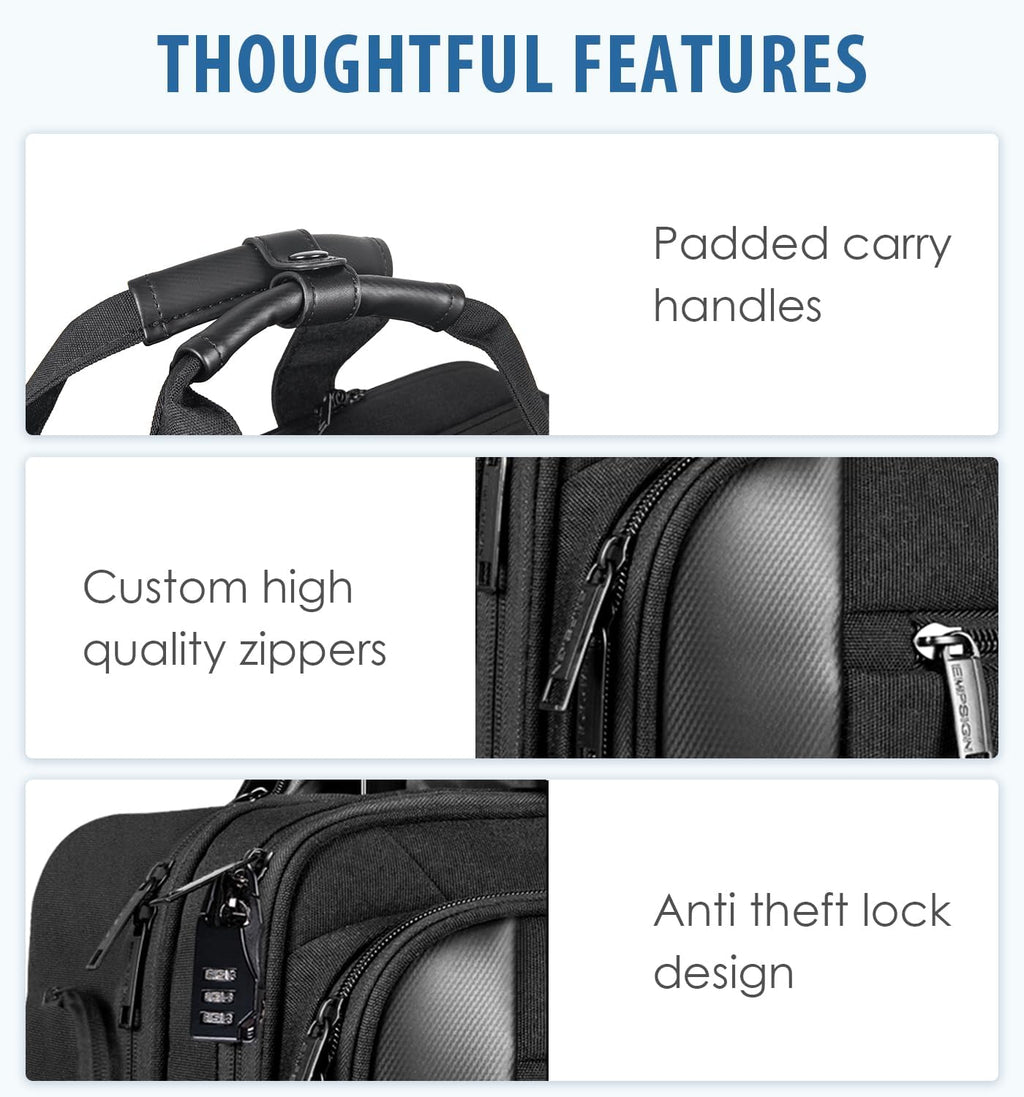 Black Rolling Laptop Bag with Wheels R543