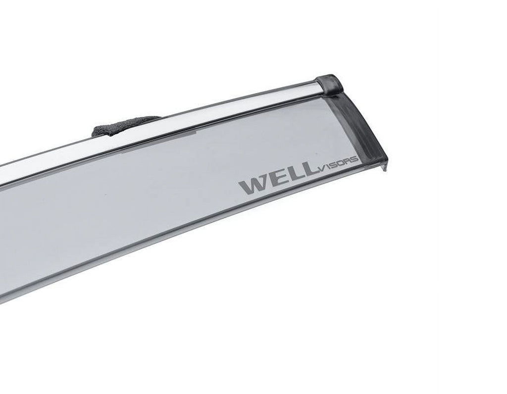 Side Window Visors Rain Guard With Chrome Trim A436