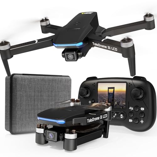 Drone with Camera, LCD Screen Remote Control, Brushless Motor, Foldable D438