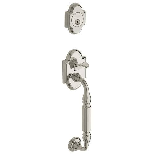 Polished Brass Left-Handed Handleset with Wave Lever C793