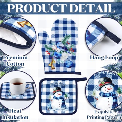 6 Pcs Christmas Kitchen Towel Oven Mitts and Pot Holders Set F604365