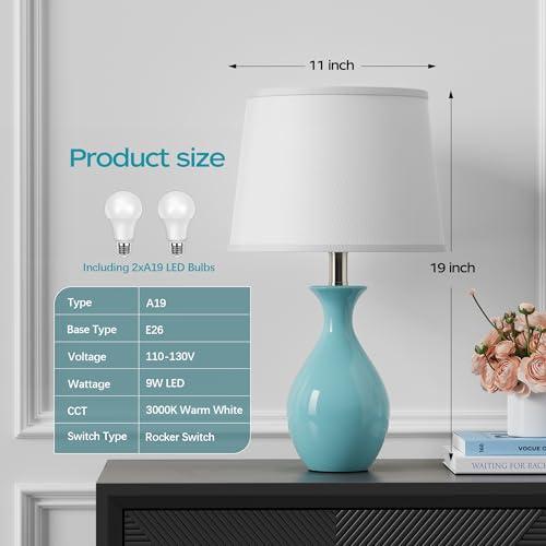 Ceramic Table Lamp Set of 2 White H959