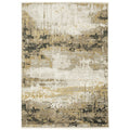 Abstract Gold Black Area Rug 2'3" x 7'6" T712