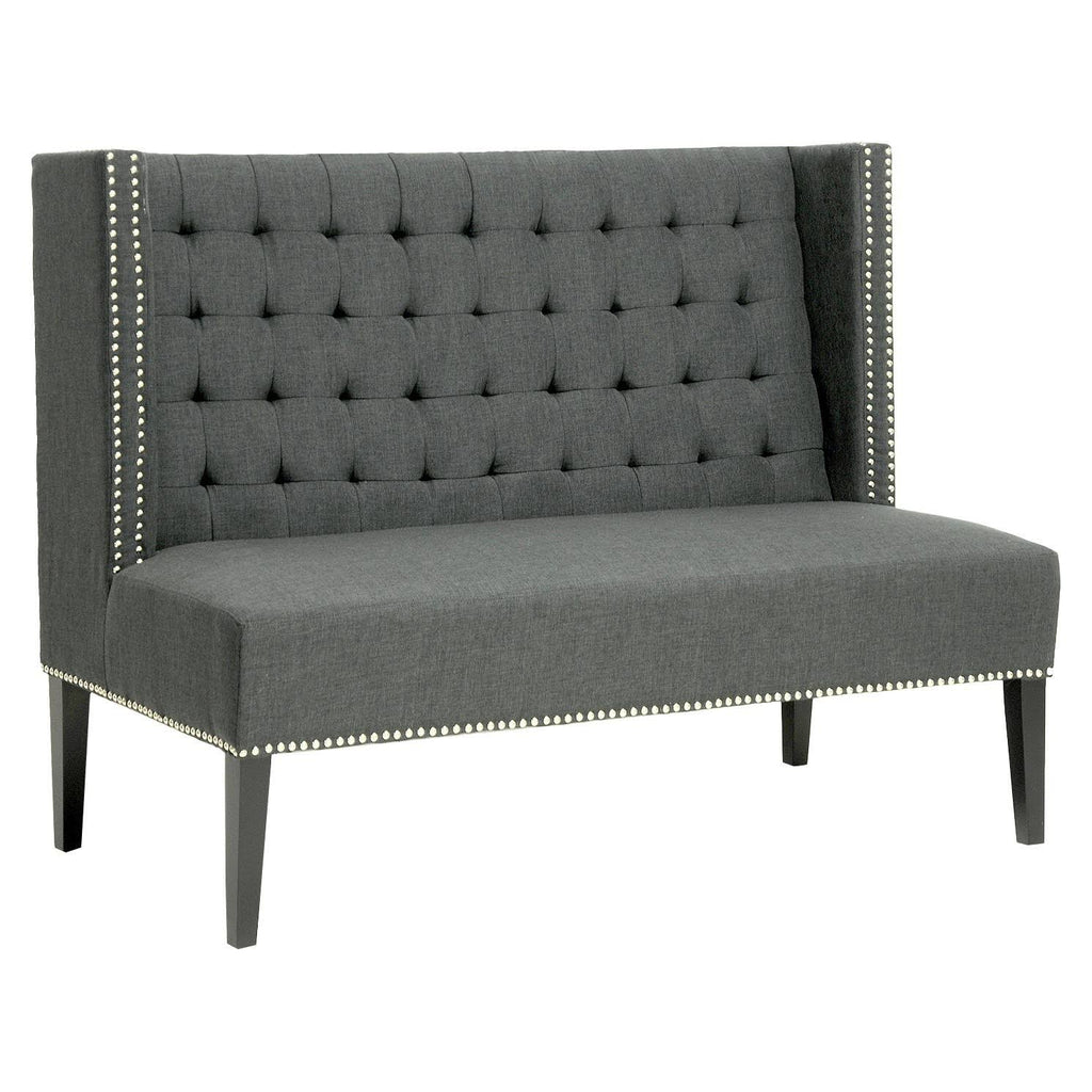 Gray Linen Banquette Bench J1017