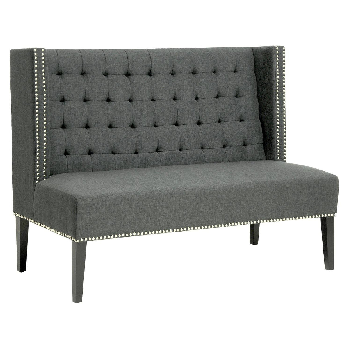 Gray Linen Banquette Bench J1017
