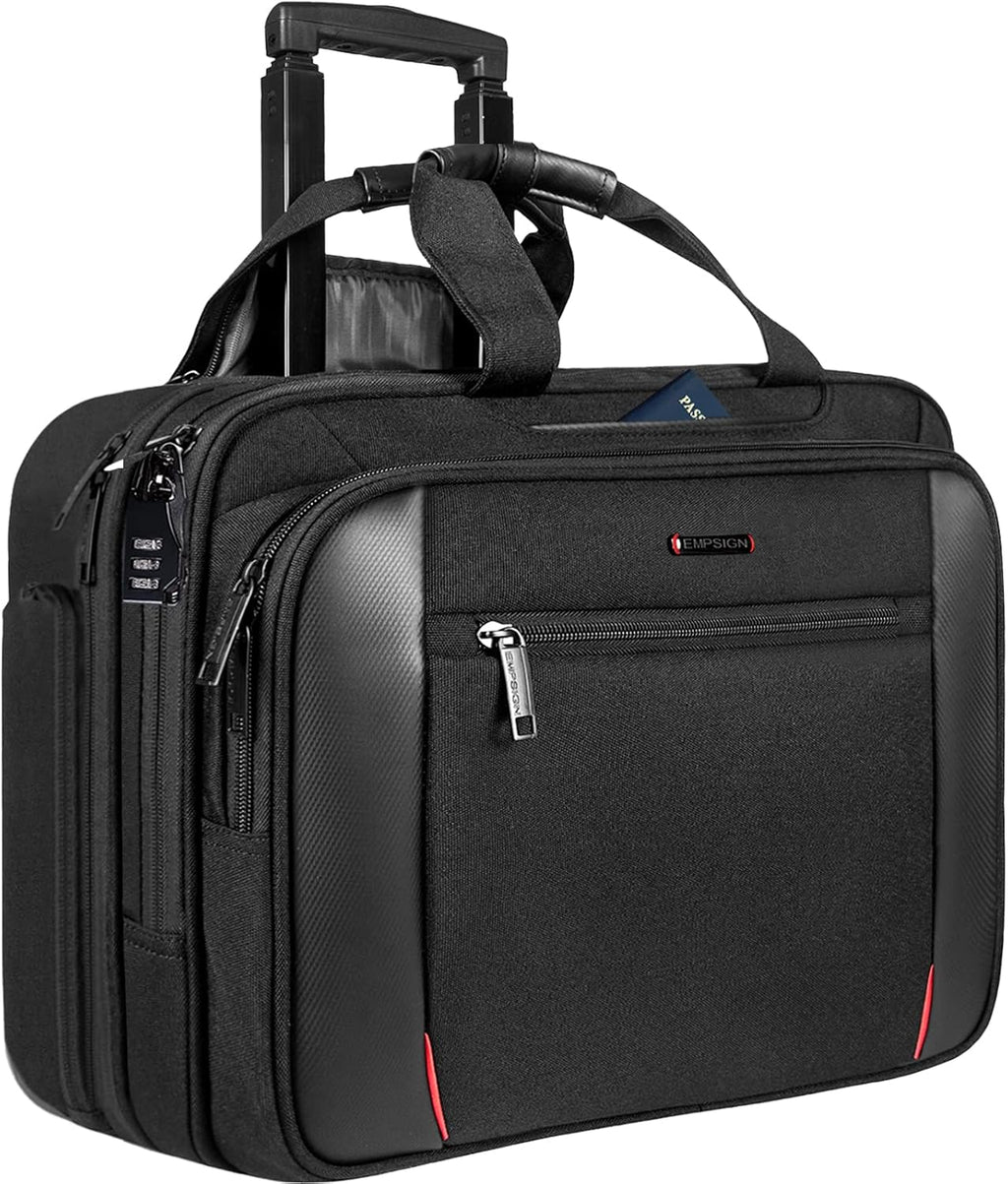 Black Rolling Laptop Bag with Wheels R543