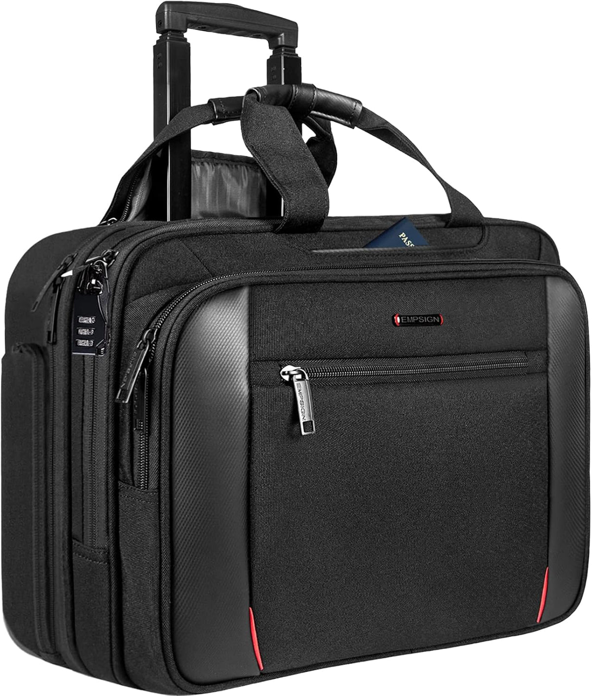 Black Rolling Laptop Bag with Wheels R543