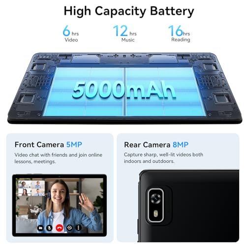 Android 15 Tablet with SIM Card Slot, 4G Cellular, Octa-Core, 12GB+64GB, 2TB Expandable, Dual Cameras, WiFi, BT5.0, GPS, Protective Case L7724