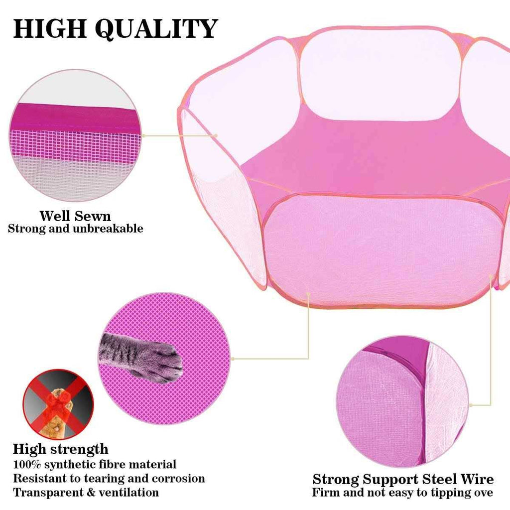 Breathable Transparent Pet Playpen Pop Open Outdoor/Indoor Exercise Fence W298