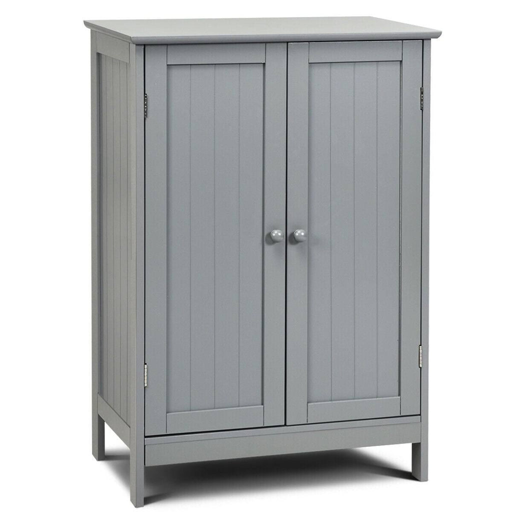 Gray Double Door Bathroom Floor Cabinet G16146