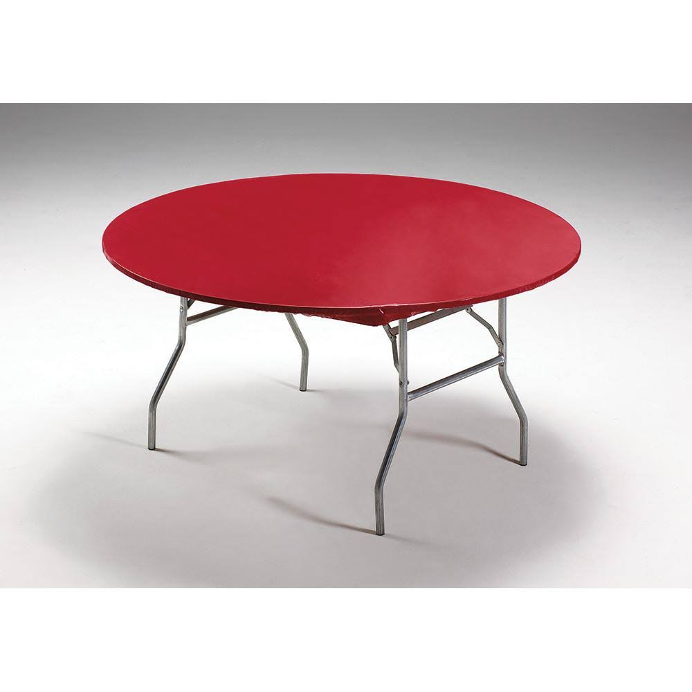 Real Red Plastic Tablecover 60 inch Round E123