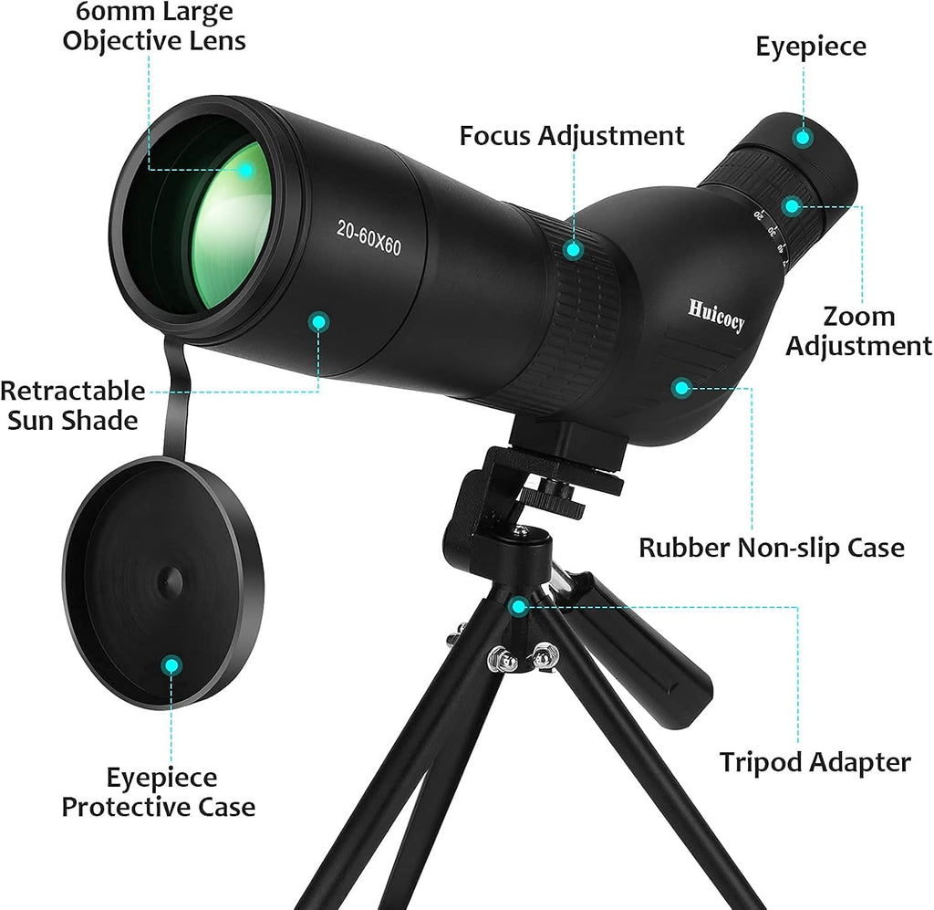 20-60x60mm Zoom Fogproof Spotting Scope with Tripod L995731