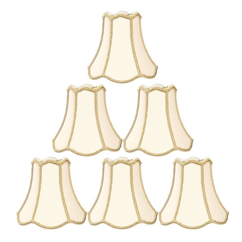 Beige Eggshell Shantung Bell Candelabra Shade (Set of 6) D79990