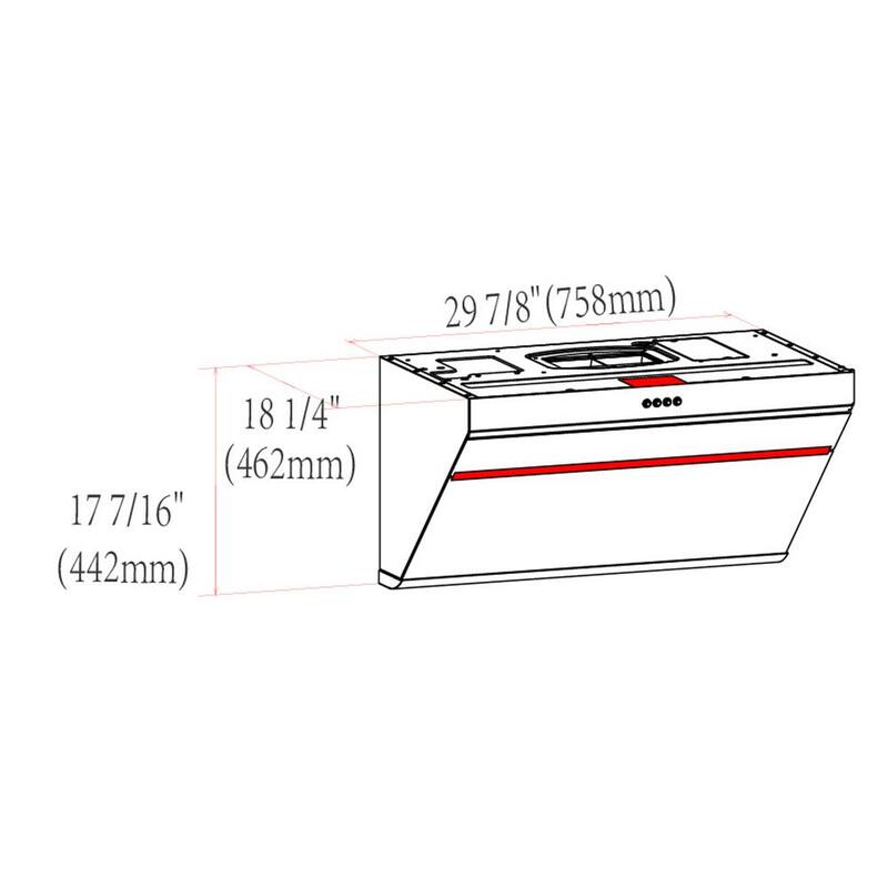 30 in. 850 CFM Under Cabinet or Wall Mount Range Hood with Push Button in Onyx Black M963