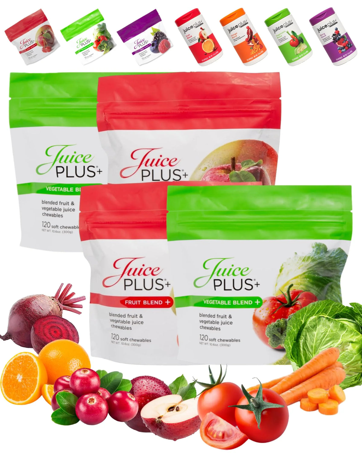 Green Orange Vegetables and Fruit Blend 120 Gummies 2 Pack N973676