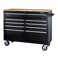 Black 9-Drawer Mobile Storage Cabinet with Solid Wood Top P115717