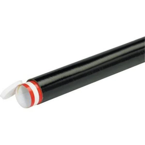 Mailing Tubes with Caps, 3x24, Black, 24/CS S126