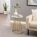 Modern 16" Accent Table with Metal Cage Base S29842