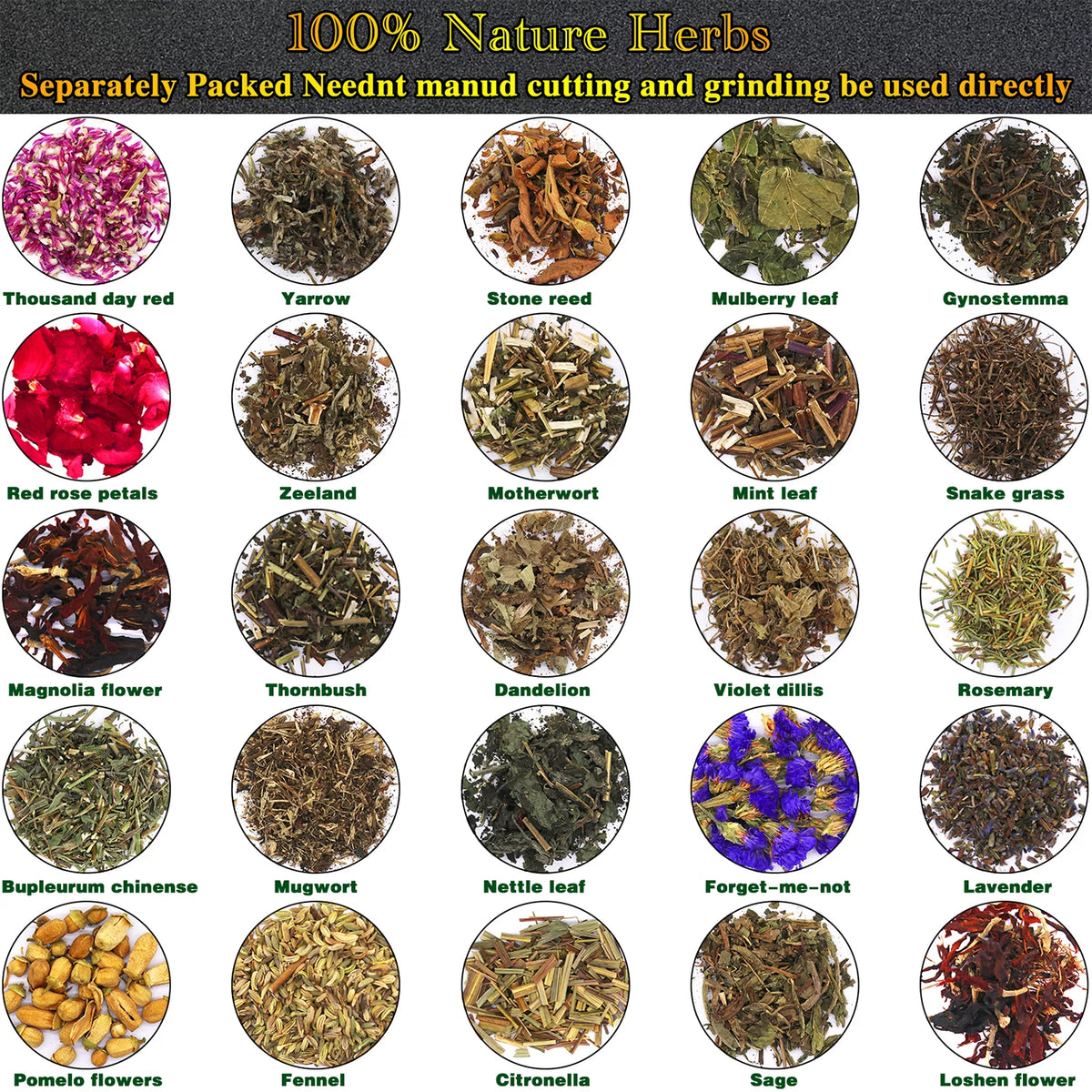 110 Pcs Witchcraft Supplies Kit with Crystal Jars Dried Herbs Colored Candles P24479