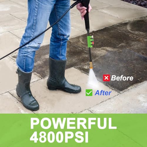 4800 PSI 4.0 GPM Electric Pressure Washer with 33ft Hose, 4 Nozzle and Foam Cannon, Blue U33187
