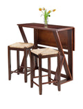 3-Pc Drop Leaf High Table with 2 Rush Seat Stools B801