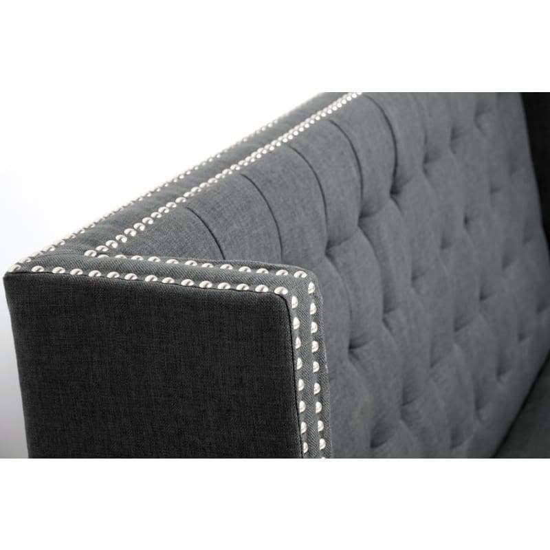 Gray Linen Banquette Bench J1017
