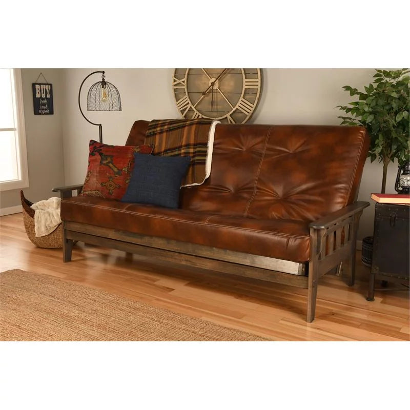 Queen Faux Leather Futon H981