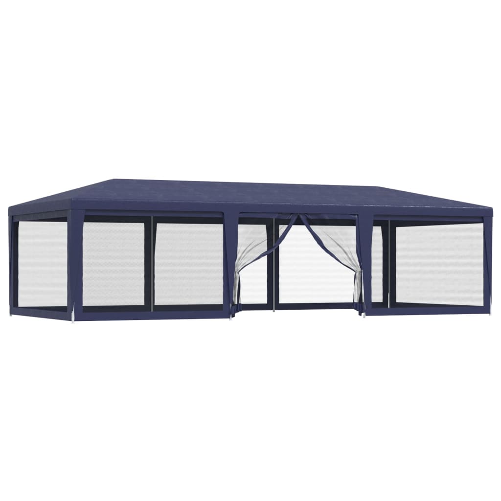 Party Tent with 8 Mesh Sidewalls Blue 29.5'x13.1' HDPE V440