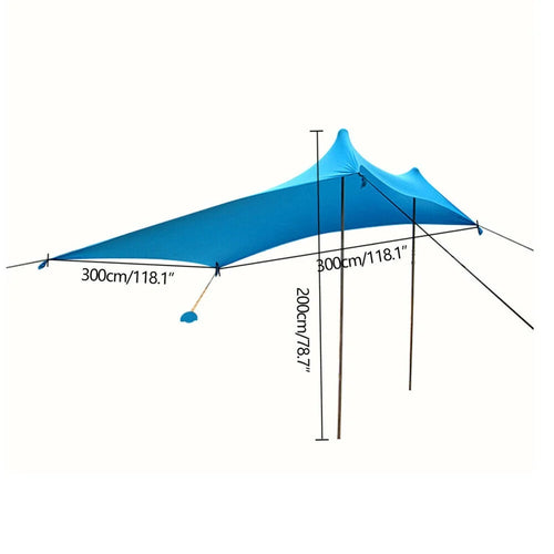 10 x 10 ft Pop Up Beach Canopy Tent with Stability Poles O845603
